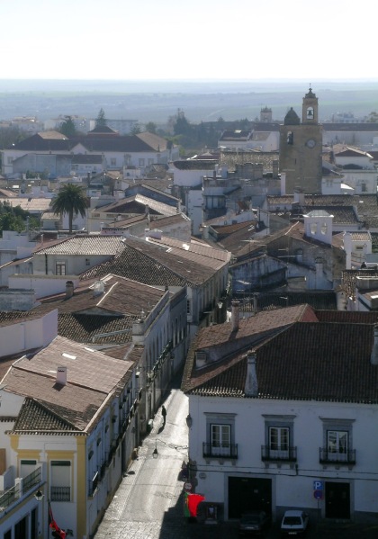 Looking south over the old centre of Beja - with the Alentejo plains beyond